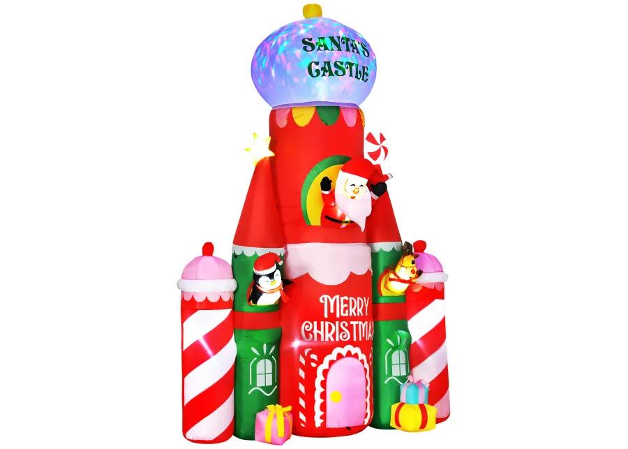 Giant 10ft Christmas Inflatables Decorations Candy Castle Santa Claus w/ Light