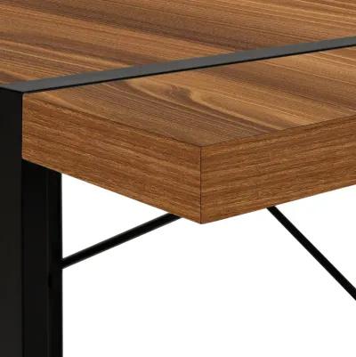 Monarch Specialties I 7655 Computer Desk, Home Office, Laptop, 48"L, Work, Metal, Laminate, Walnut, Black, Contemporary, Modern