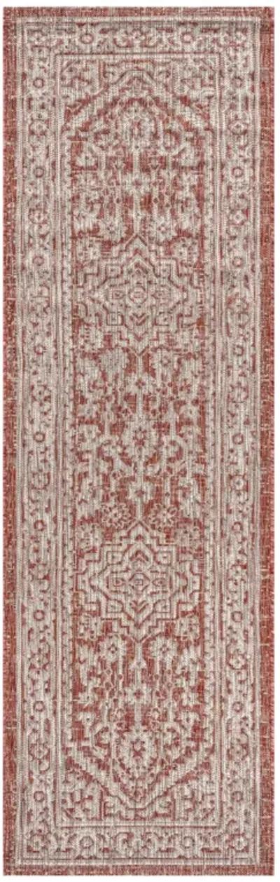 Sinjuri Medallion Textured Weave Indoor/Outdoor Area Rug