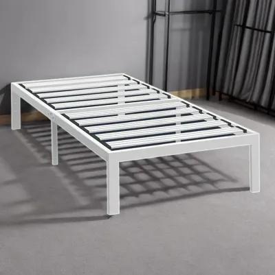 Hivvago Twin size Heavy Duty Steel Platform Bed Frame in White