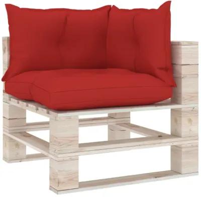 vidaXL Pallet Sofa Cushions 3 pcs Red Fabric