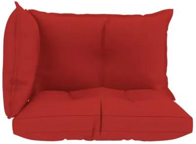 vidaXL Pallet Sofa Cushions 3 pcs Red Fabric