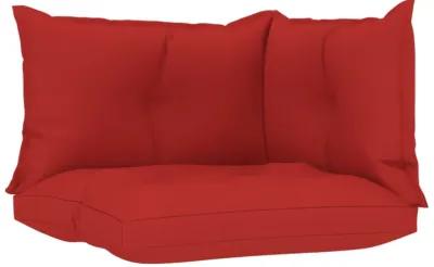 vidaXL Pallet Sofa Cushions 3 pcs Red Fabric