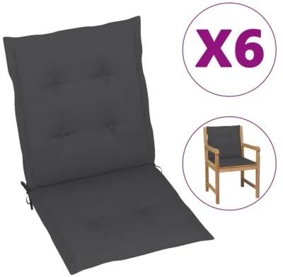 vidaXL Garden Chair Cushions 6 pcs Anthracite 39.4"x19.7"x1.6"