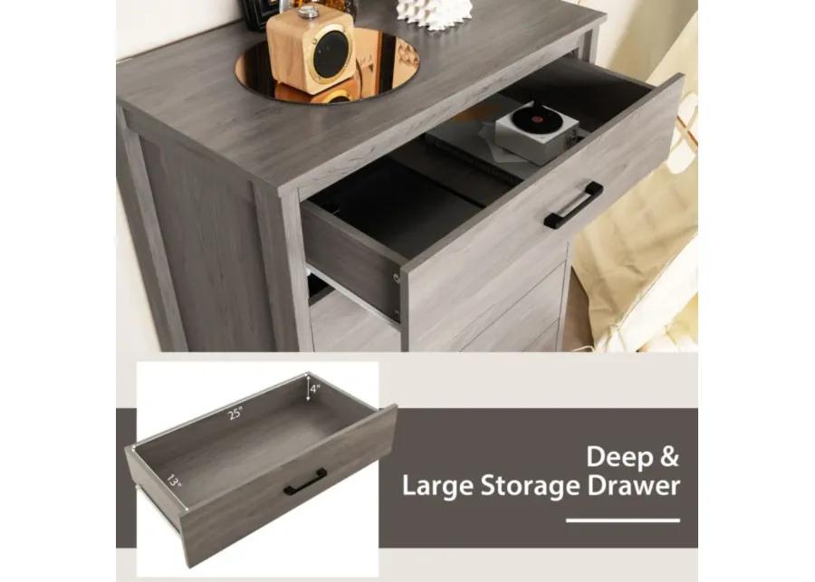 Modern 5-Drawer Multipurpose Chest Dresser with Metal Handles