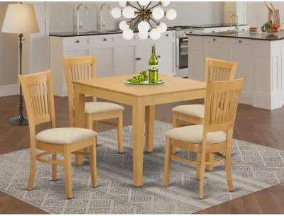 East West Furniture OXVA5-OAK-C 5 PC Table and Chairs set - Kitchen Table and 4 Dining Chairs