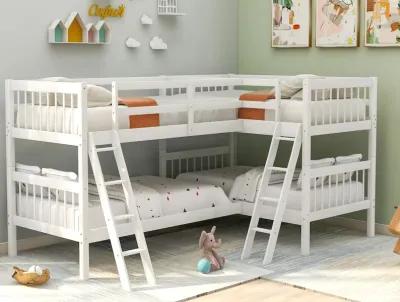 Merax L-Shaped Bunk Bed with Ladder