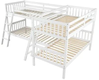 Merax L-Shaped Bunk Bed with Ladder