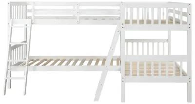 Merax L-Shaped Bunk Bed with Ladder