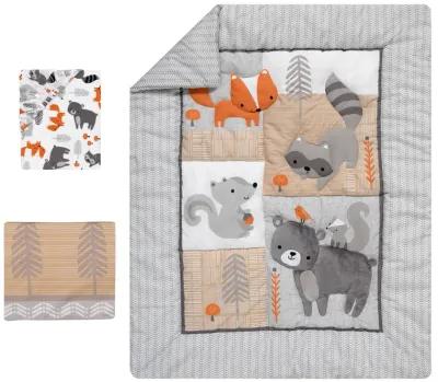 Bedtime Originals Acorn 3-Piece Crib Bedding Set - Gray, Animals, Woodland