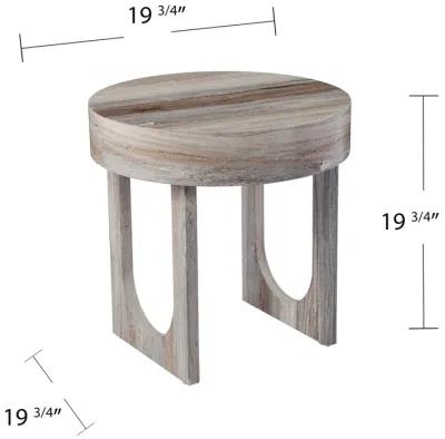 Chadkirk Round Faux Marble Side Table