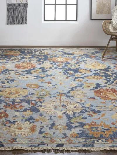 Leylan 0587F 7'9" x 9'9" Blue/Orange/Red Rug