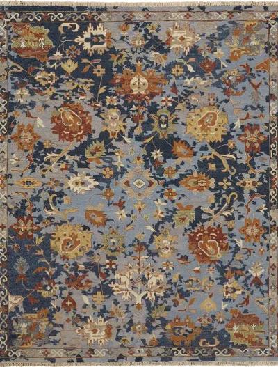 Leylan 0587F 7'9" x 9'9" Blue/Orange/Red Rug