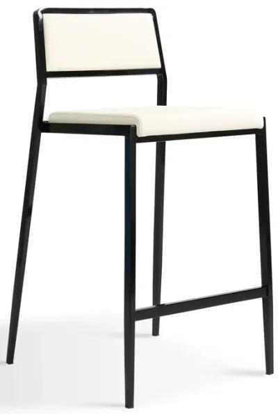 Gale Black Performance Vegan Leather Stackable Stool - Set of 2