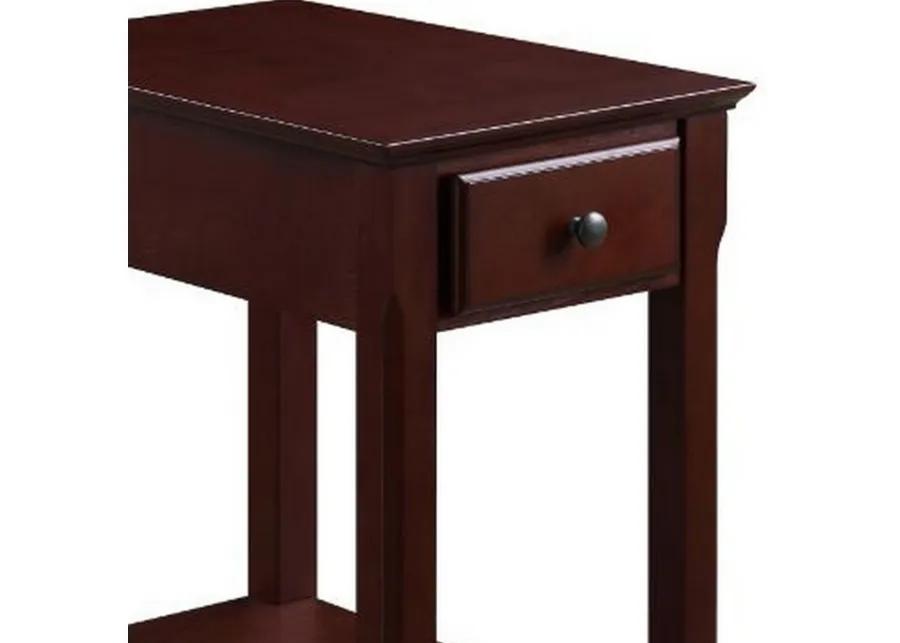 Accent Table with 1 Drawer and Bottom Shelf, Brown-Benzara