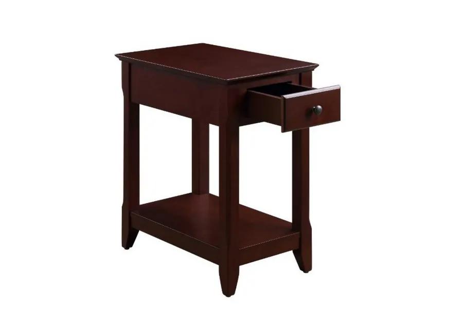 Accent Table with 1 Drawer and Bottom Shelf, Brown-Benzara