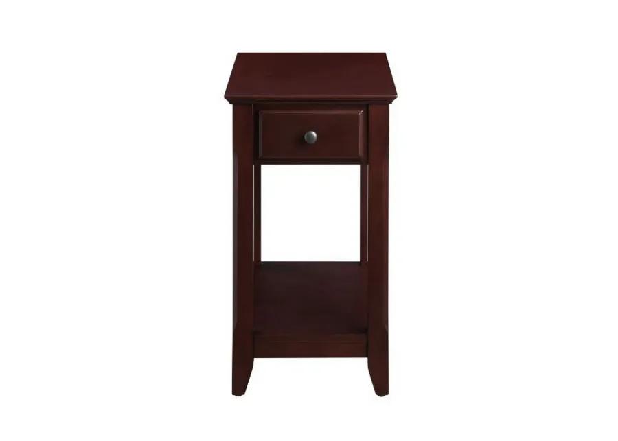 Accent Table with 1 Drawer and Bottom Shelf, Brown-Benzara