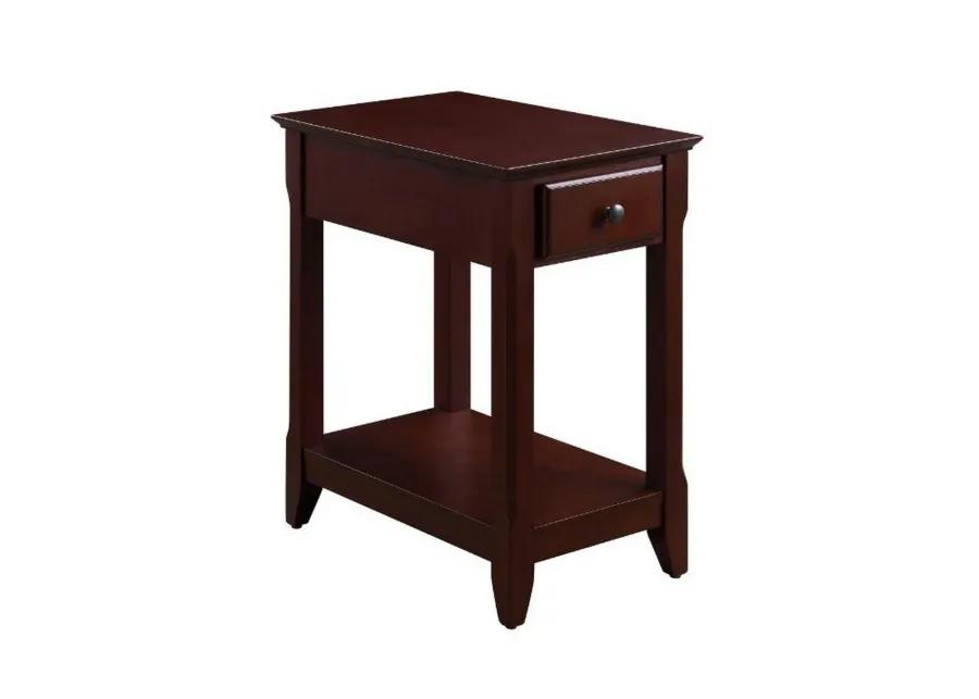 Accent Table with 1 Drawer and Bottom Shelf, Brown-Benzara