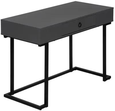 Monarch Specialties I 7386 Computer Desk, Home Office, Laptop, Storage Drawers, 42"L, Work, Metal, Laminate, Grey, Black, Contemporary, Modern