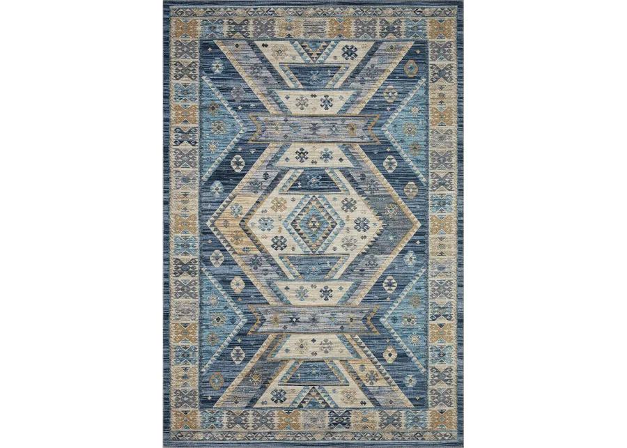 Zion ZIO02 Ocean/Gold 3'6" x 5'6" Rug