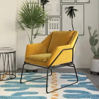 Cassie Accent Chair, Mustard Yellow Velvet