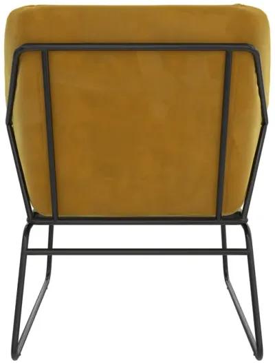 Cassie Accent Chair, Mustard Yellow Velvet