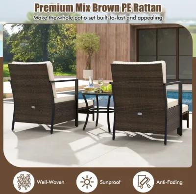 4 Piece Outdoor Furniture Set with Glass Topped Coffee Table