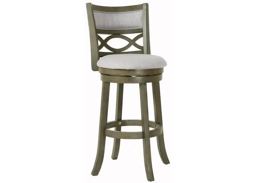 New Classic Furniture New Classic Manchester Gray Wood Swivel Bar Stool with Fabric Seat (Set of 2)