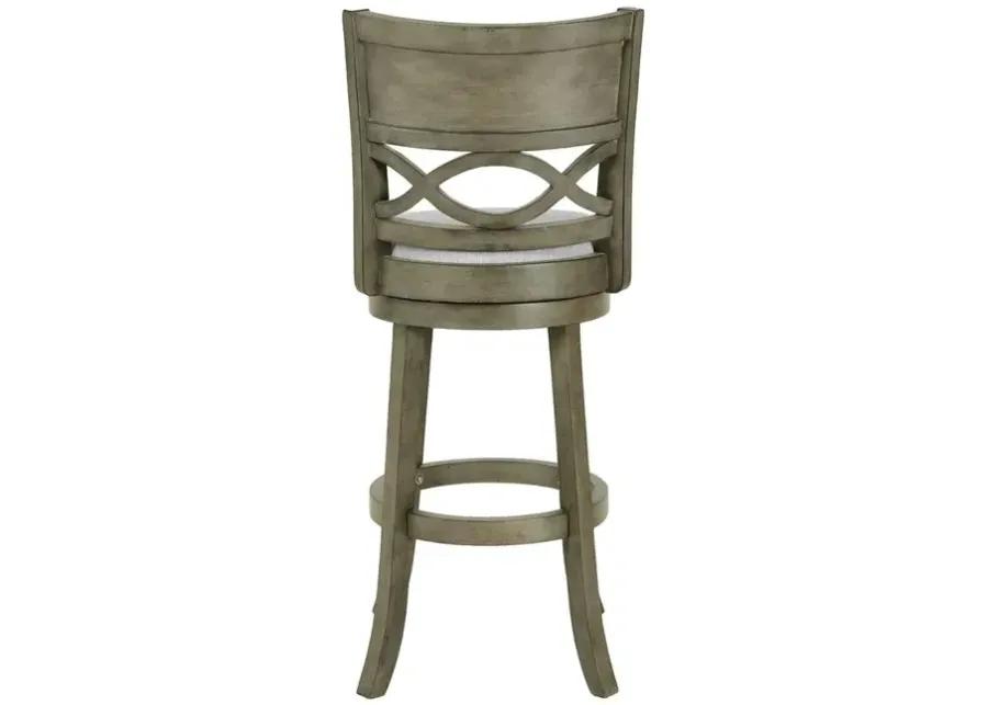 New Classic Furniture New Classic Manchester Gray Wood Swivel Bar Stool with Fabric Seat (Set of 2)