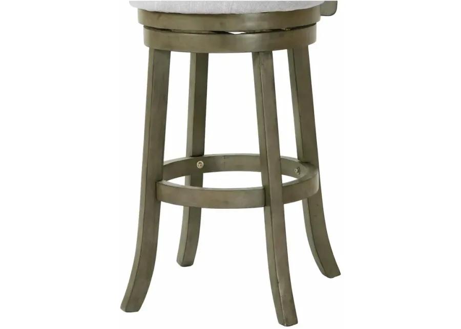 New Classic Furniture New Classic Manchester Gray Wood Swivel Bar Stool with Fabric Seat (Set of 2)