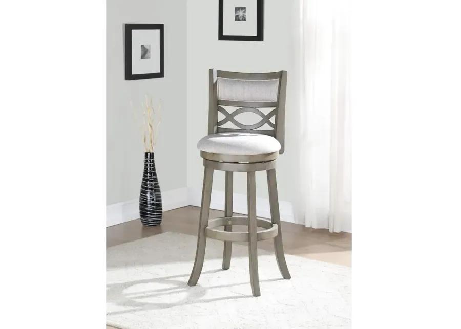 New Classic Furniture New Classic Manchester Gray Wood Swivel Bar Stool with Fabric Seat (Set of 2)