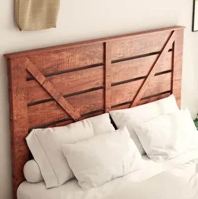 Vintage Brown Queen Bed Frame with Storage