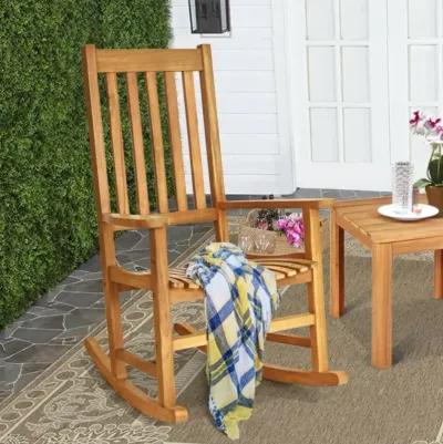 Hivvago Indoor Outdoor Wooden High Back Rocking Chair