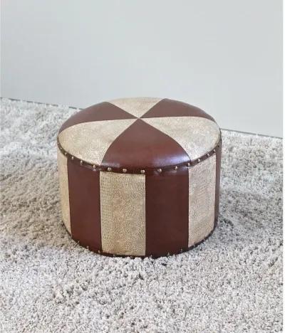 Mini Round Faux Leather Stool