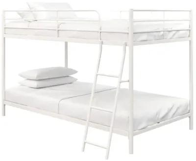 Atwater Living Bloor Small Space Metal Bunk Bed with Ladder and Safety Railings