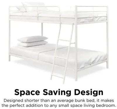 Atwater Living Bloor Small Space Metal Bunk Bed with Ladder and Safety Railings