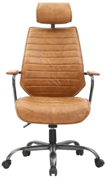 Luxury Executive Cognac Leather Office Chair, Belen Kox