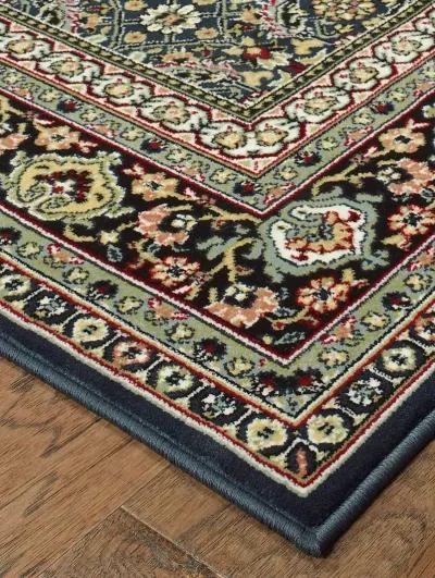 Kashan 1'10" x 3' Navy Rug