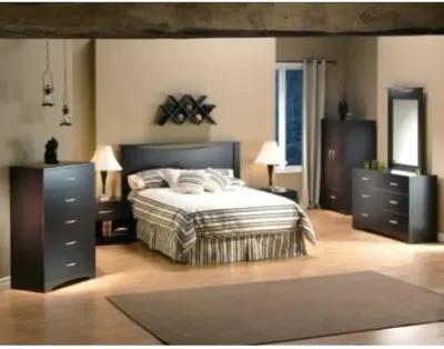 Modern 6-Drawer Bedroom Dresser in Chocolate Wood Finish