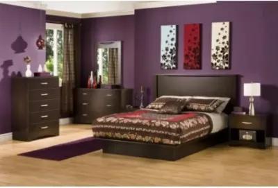 Modern 6-Drawer Bedroom Dresser in Chocolate Wood Finish