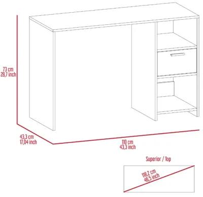 Covington 2-Shelf 1-Drawer Writing Desk Smokey Oak