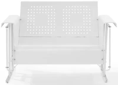 Crosley Furniture Bates Outdoor Metal Loveseat Glider White