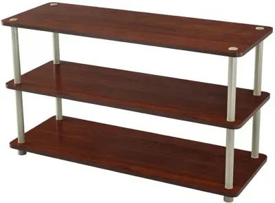 QuikFurn Dark Cherry 3-Shelf Modern Shoe Rack - Holds up to 12 Pair of Shoes