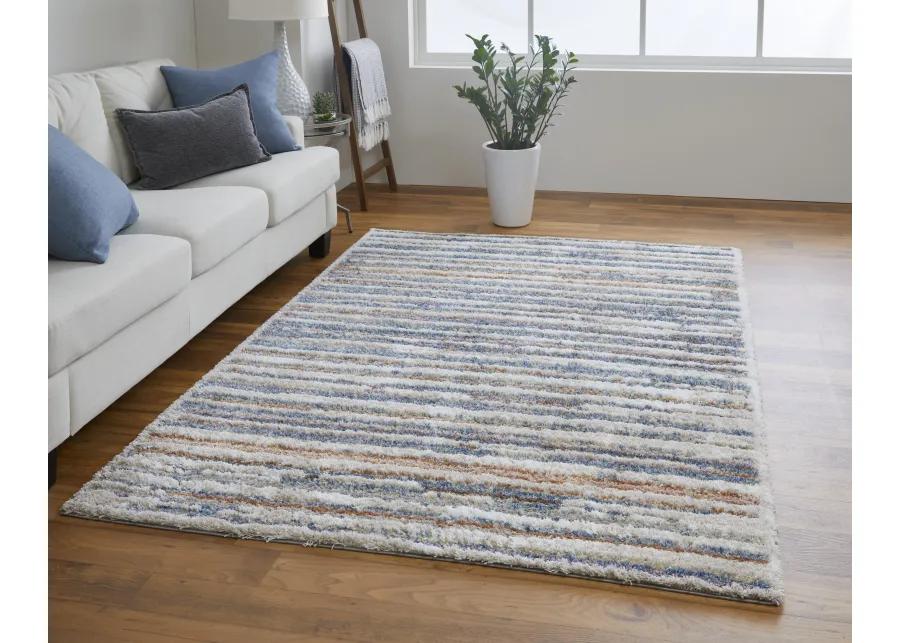 Mynka 39IEF Ivory/Blue/Orange 7'11" x 10' Rug