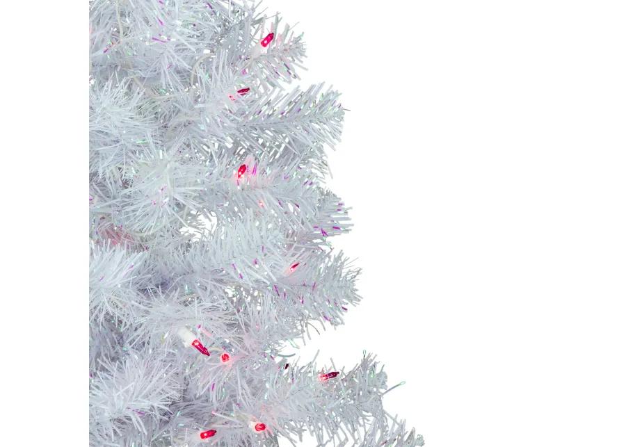 3' Pre-lit Rockport White Pine Artificial Christmas Tree  Pink Lights