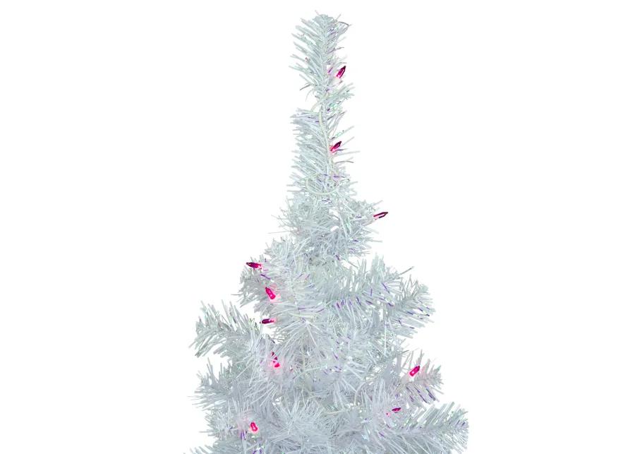 3' Pre-lit Rockport White Pine Artificial Christmas Tree  Pink Lights