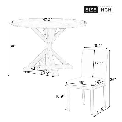 Merax 5-Piece Farmhouse Style Dining Table Set