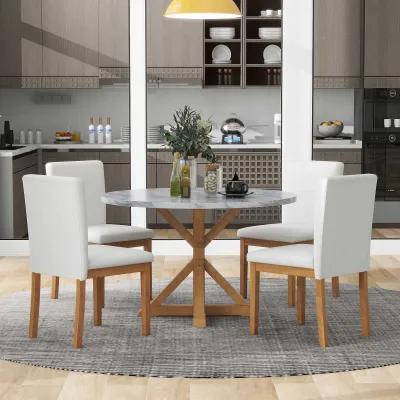 Merax 5-Piece Farmhouse Style Dining Table Set