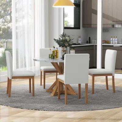 Merax 5-Piece Farmhouse Style Dining Table Set