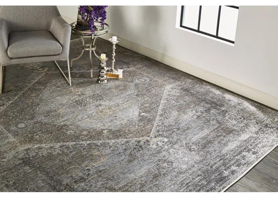 Sarrant 3963F Gray/Silver/Ivory 2'8" x 10' Rug